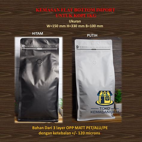 Jual Kemasan Kopi Kg Flatbottom Import Window Zipper Shopee