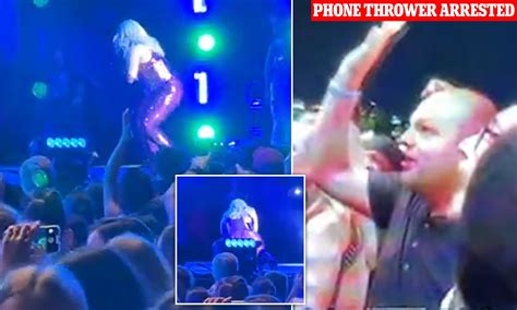 Moment Bebe Rexha Is Smashed In The Face By Cell Phone Thrown From Nyc