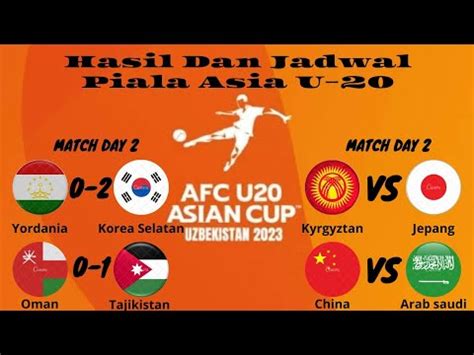 Hasil Piala Asia U Hari Ini Yordania Vs Korea Selatan Youtube