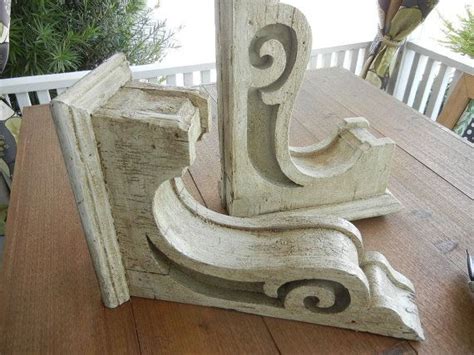 Pair Of Architectural Salvage Large Wood Corbel Brackets Etsy