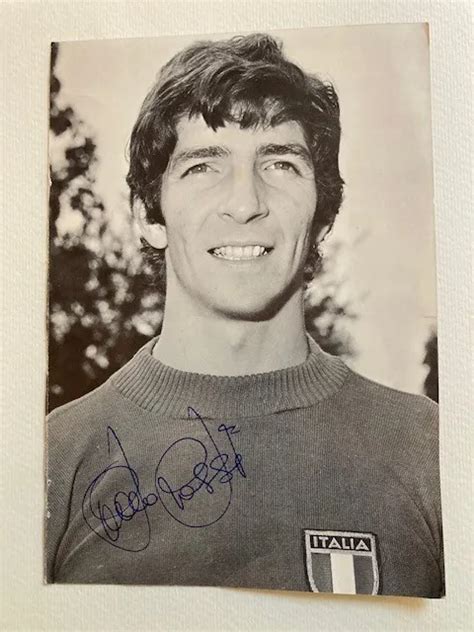 Paolo Rossi Foto Originale Con Autografo Italia Vicenza 1978 Eur 2499