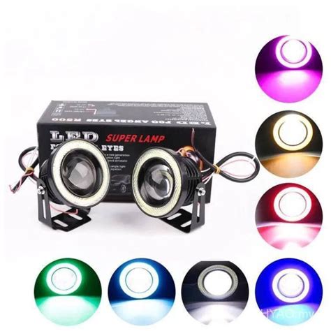 Pcs Car Cob Fog Angel Eyes Led Fog Lamp Sport Spot Light Halo Ring