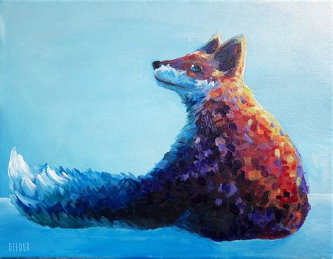 Acrylic Fox Painting - Painting Photos