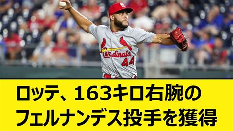 ロッテ、163キロ右腕のフェルナンデス投手を獲得【なんj、なんg反応】【2ch、5chまとめ】【プロ野球、mlb、メジャー、大リーグ、新外国人