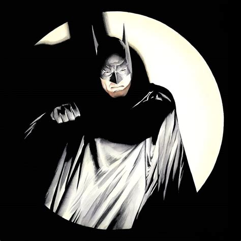 Dc The Batman Bat Signal Light Spotlight Portrait Alex Ross Fine Art