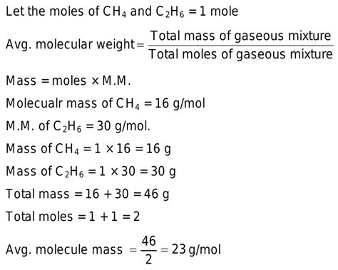 A Gaseous Mixture Contains One Mole Of Each Of Ch And C H Then