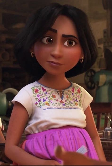 An Animated Girl With Black Hair Wearing A White Shirt And Pink Skirt