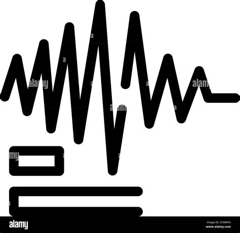 Black Icon Of An Earthquake Seismogram With Tremors And Seismic Waves Stock Vector Image And Art