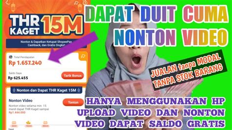 Cara Upload Video Supaya Di Bayar Nonton Video Dapat Saldo Gratis