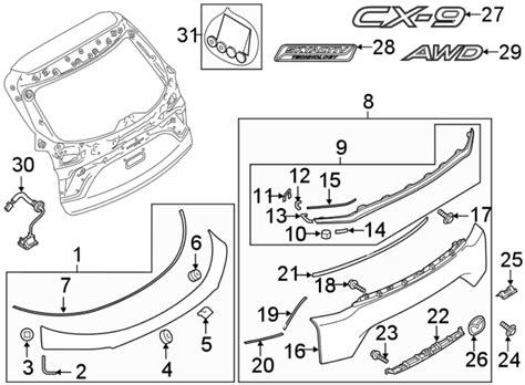 Mazda Cx Liftgate Finish Panel Clip Upper Type D W M A