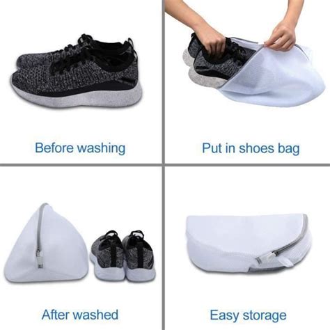 Jeu De Sacs De Lavage Pour Chaussures Filet Linge Avec Fermeture