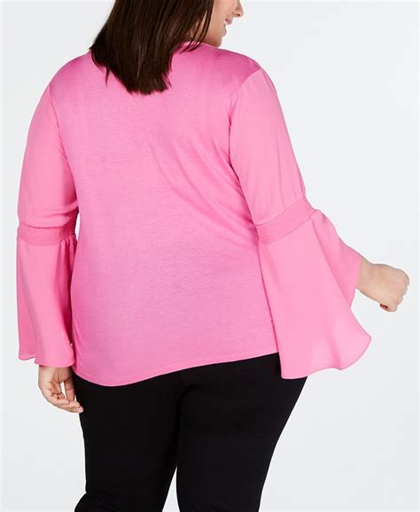 Inc International Concepts I N C Plus Size Bell Sleeve Top Created