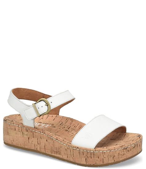 Born Sari Leather Cork Platform Sandals Dillards