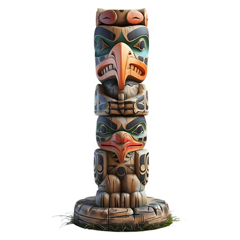 Native American Totem Pole With Bird Designs 47270511 Png