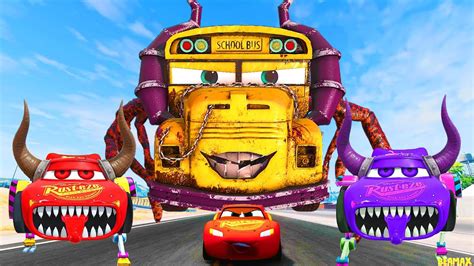 Epic Escape From The Lightning Mcqueen Demon Eater Miss Fritter Eater