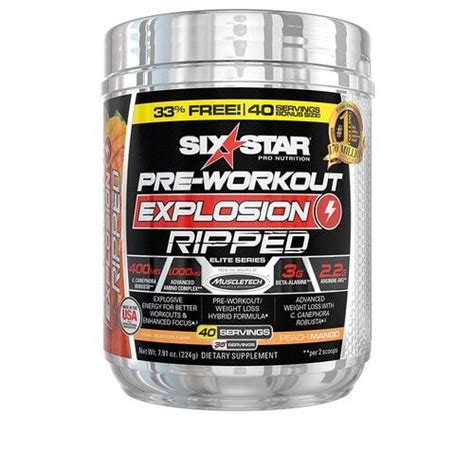 Six Star Explosion Ripped Pre Workout Powerful Pre Workout Powder With