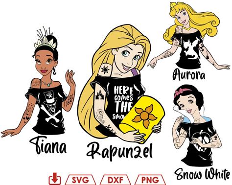 Disney Princess Punk Svg Tangled Punk Svg Snow White Punk Inspire