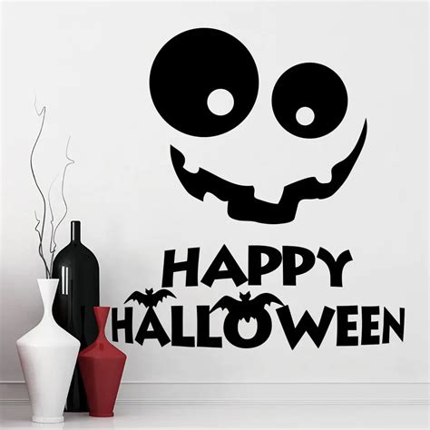 Happy Halloween Wall Decals Smile Decal Holiday Home Decor Vinyl Sticker In Wall Stickers From