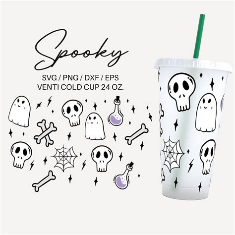 Spooky Venti Cup Wrap Spooky Svg Spooky Cup Wrap Svg Files For Cricut