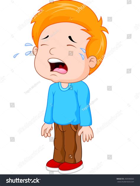 Illustration Young Boy Crying Stock Vector (Royalty Free) 260598365 ...