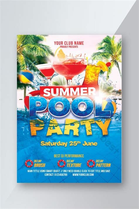 Modèle Psd De Flyer Summer Pool Party Psd Téléchargement Gratuit