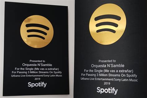 Custom Designed And Personalized Spotify Streams Milestone Award Etsy