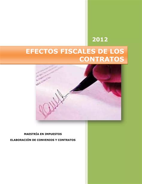 Efectos Fiscales De Los Contratos Pdf Descarga Gratuita