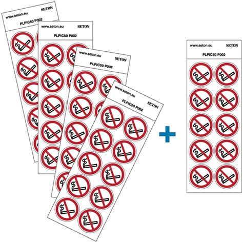 Set Verbodsstickers 4 1 Vellen ISO 7010 Verboden Te Roken P002