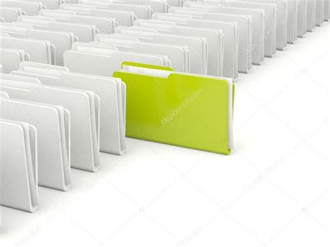 Rows Of Folders With Different Green Folder Stock Photo By Mishchenko