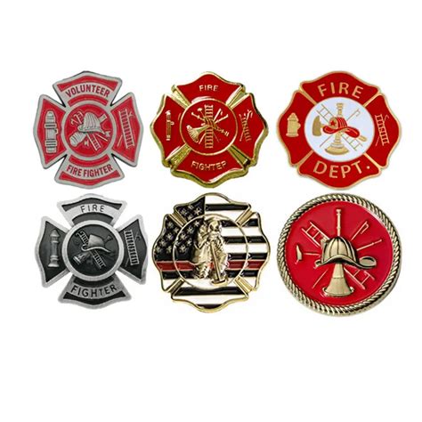 Manufacturer 3D Enamel Fire Dept Department Firefighter Badges Fireman