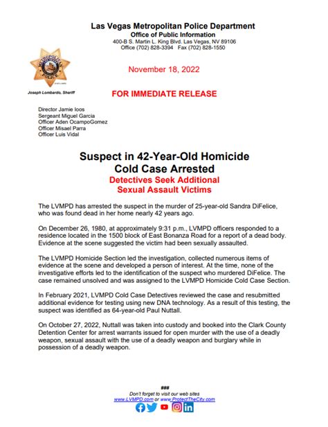 Lvmpd On Twitter The Lvmpd Homicide Section Provided A Press