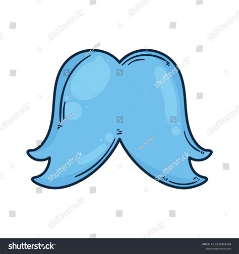 Blue Spongy Mustache Accessory Icon Stock Vector Royalty Free