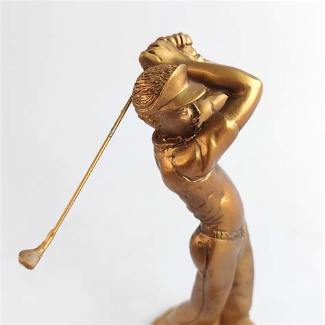 Figura Deportes Golfista Masculino Swing Metalizado Decorativa Chemar