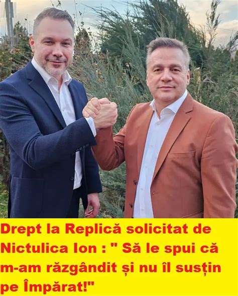 Drept la Replică solicitat de Nițulică Ion Să le spui că m am