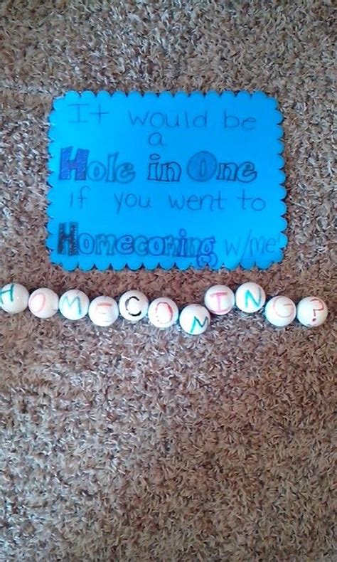 How To Ask Your Boyfriend To Homecoming If He Golfs Creative Prom