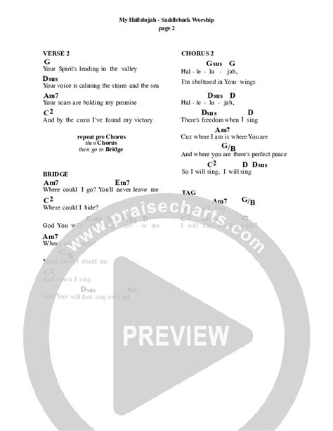 My Hallelujah Chords Pdf Saddleback Worship Praisecharts