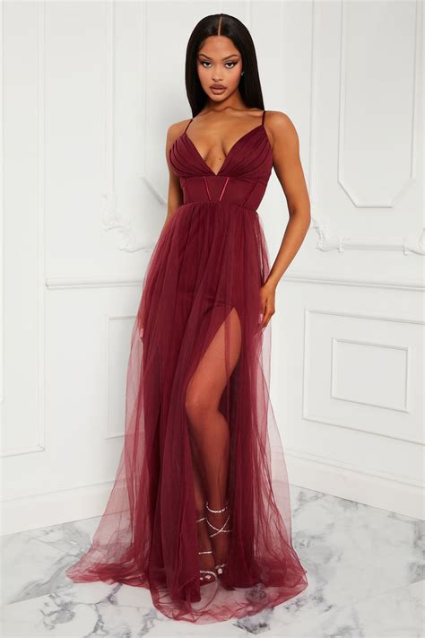 Edina Tulle Maxi Dress Wine Fashion Nova Dresses Fashion Nova