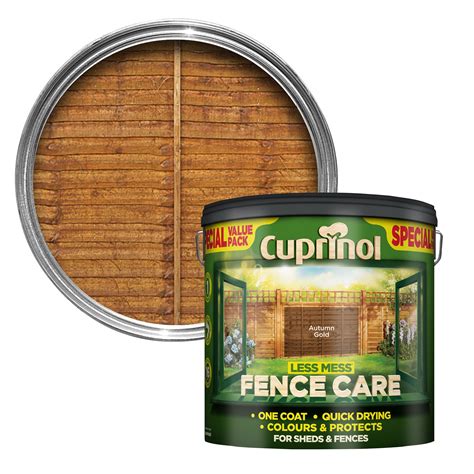 Cuprinol Less Mess Fence Care Autumn Gold Matt Shed & Fence Treatment ...