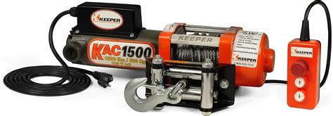 Keeper Kac1500 110120v Ac Electric Winch With Hand Held Remote 1500