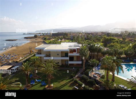 hotel and beach in Crete, Greece Stock Photo - Alamy