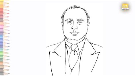 Outline Drawings Easy Drawings Gangster Drawings Al Capone Portrait