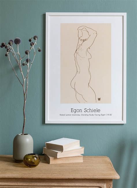 Egon Schiele Naked Woman Backvivew Poster Etsy