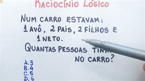 É FÁcil😱 Mas 95 Erram Essa Questão De RaciocÍnio LÓgico Youtube