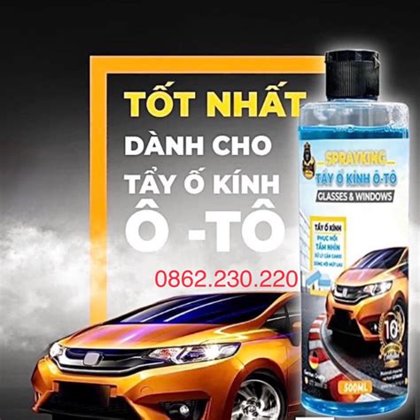 Chai xịt tẩy Ố Kính Ô tô Sprayking Chính Hãng Tẩy Cặn Canxi Làm Sạch