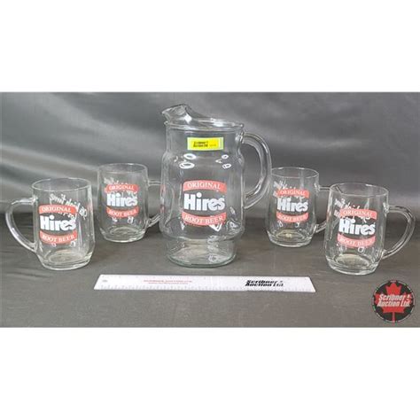 Hires Root Beer Pitcher And Mug Set It S High Time For Hires 4 Mugs Pitcher 10 H See Pics