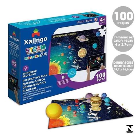 Quebra Cabeça 100Pcs Conhecendo Os Planetas Xalingo 53265 Quebra