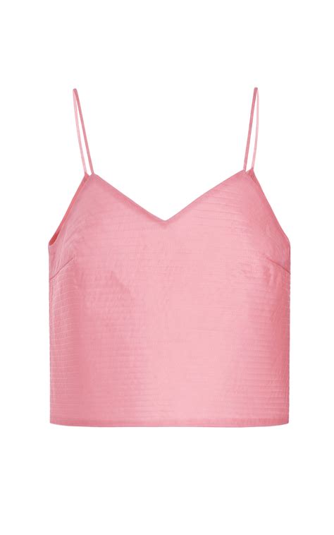 Lyst Ruban Pink Quilted Silk Tank Top In Pink