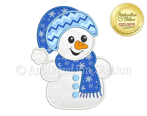 Snow Buddy Snowman 1 Appliquetionstation
