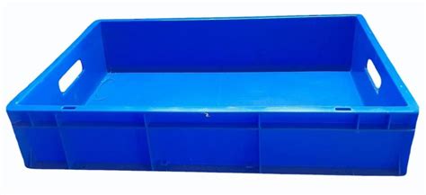 Blue Industrial Hdpe Plastic Crate Dimension 300x200x100 Mm Capacity