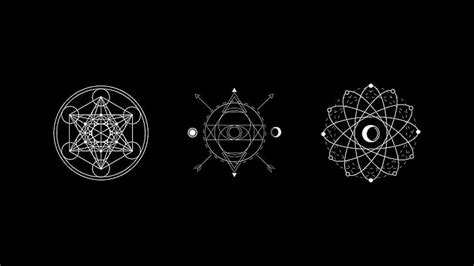 Hd Wallpaper Black Background Minimalism Circle Symbols Sacred